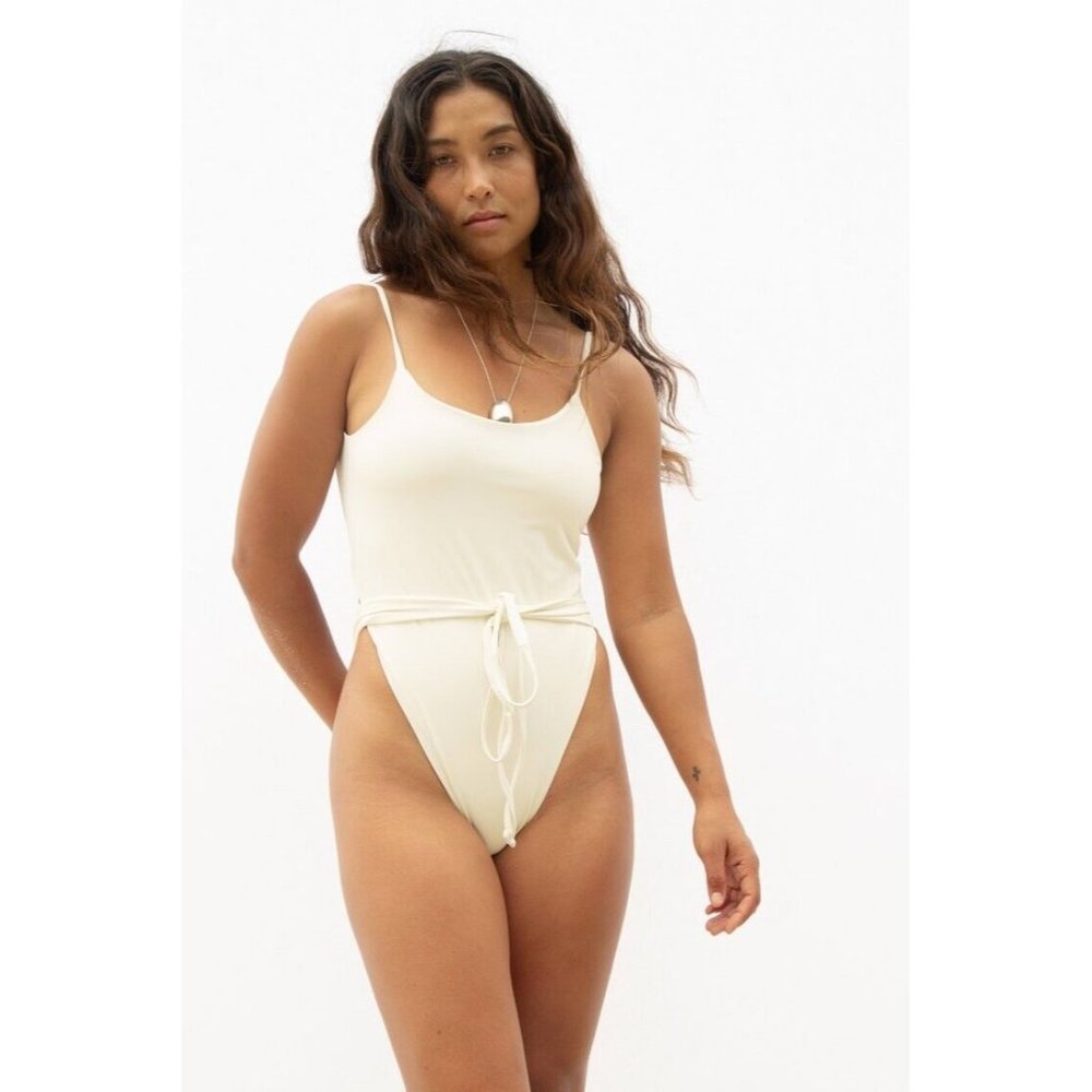 Free People Cream One Piece Swimsuit